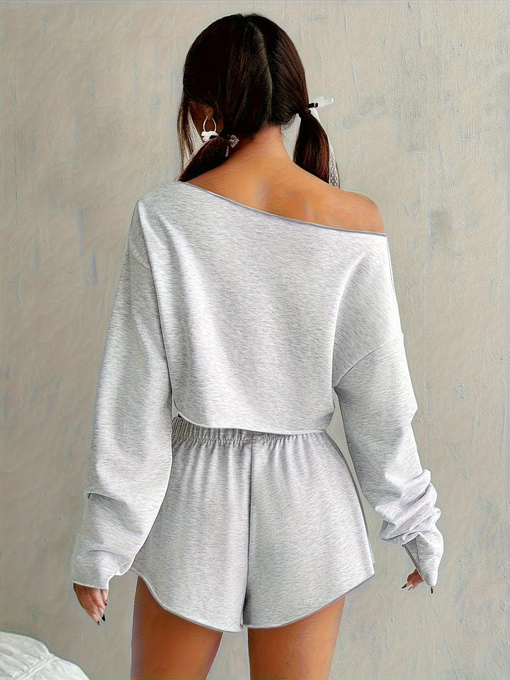 The V-Neck Knit & Shorts Set