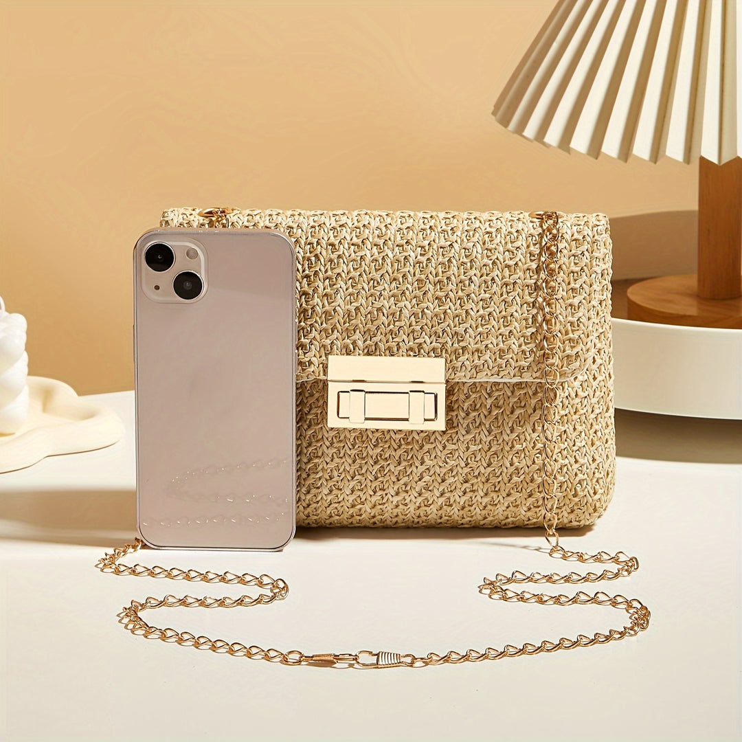 Mila&June's Shoulder Bag With Chain Lock, Small Square