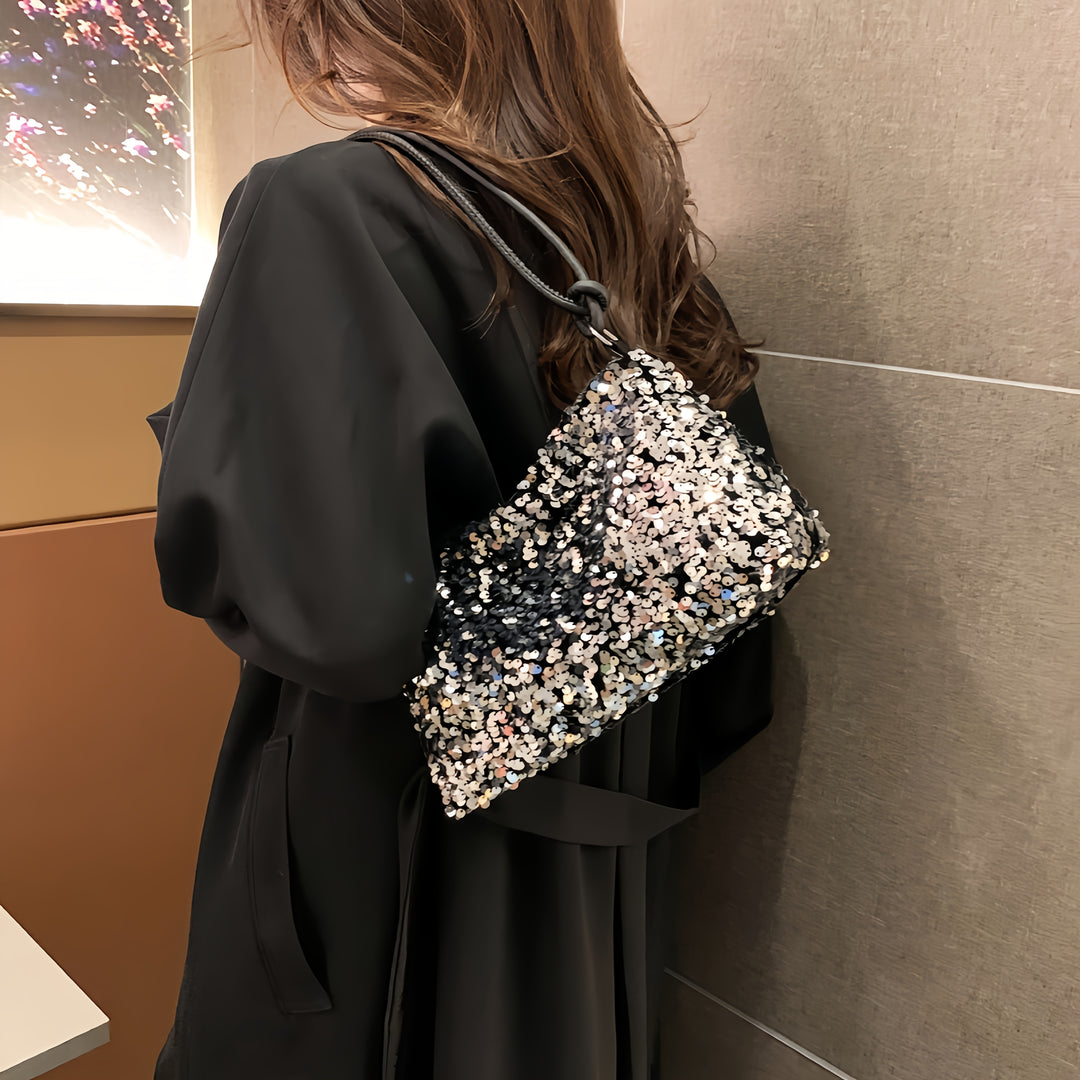 Sequined Shoulder Bag – Chic & Stylish with Strap
