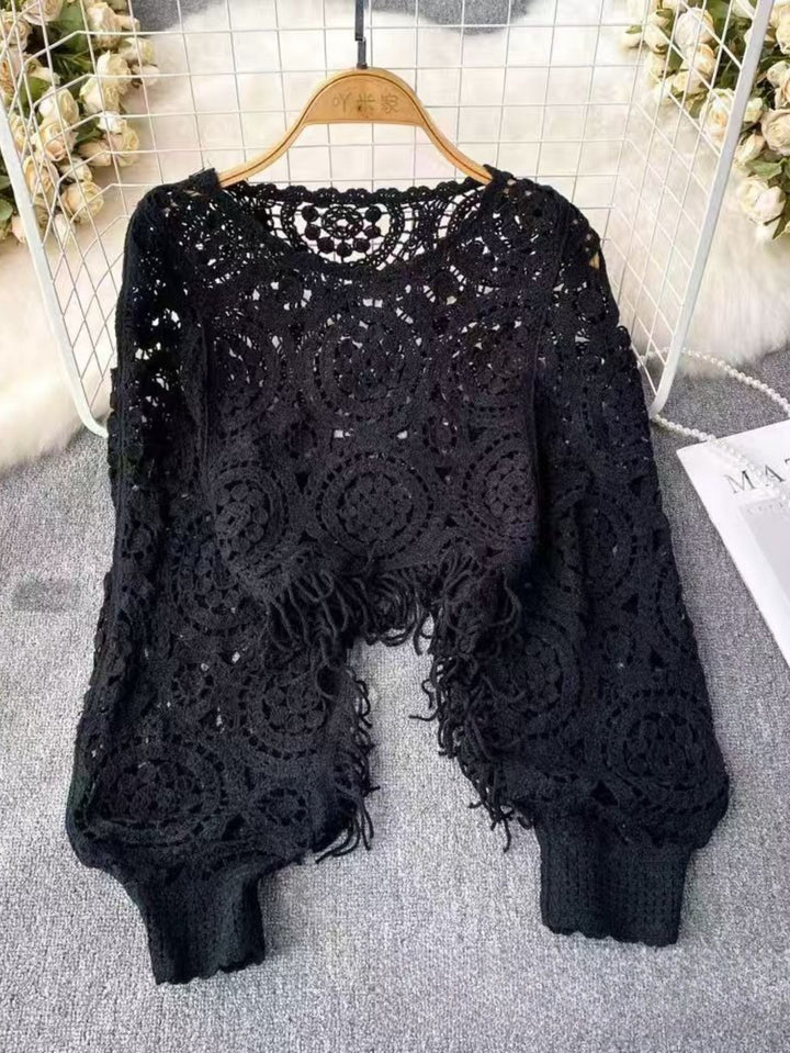 The Fringe Long Sleeve Cover-Up