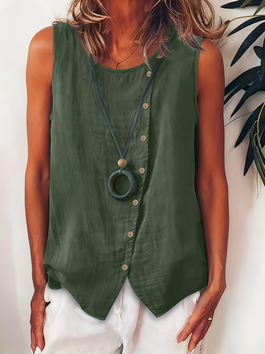 The Sleeveless Button-Up