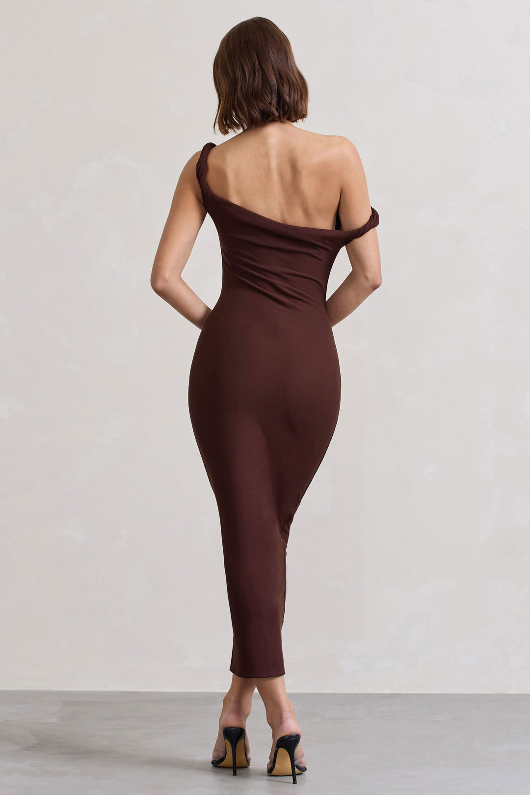 The Salome Midi — Chocolate Brown Twisted Silhouette