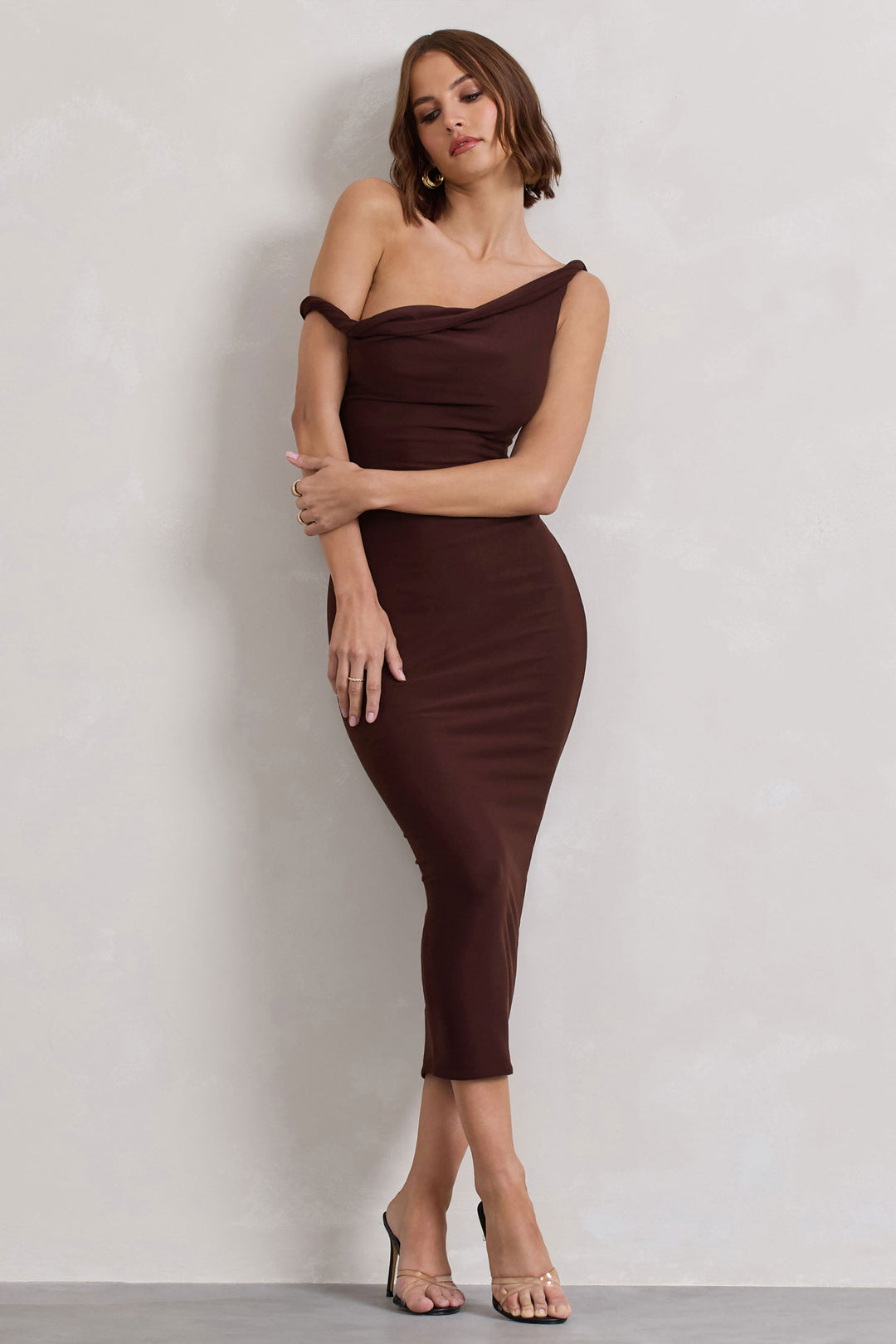 The Salome Midi — Chocolate Brown Twisted Silhouette