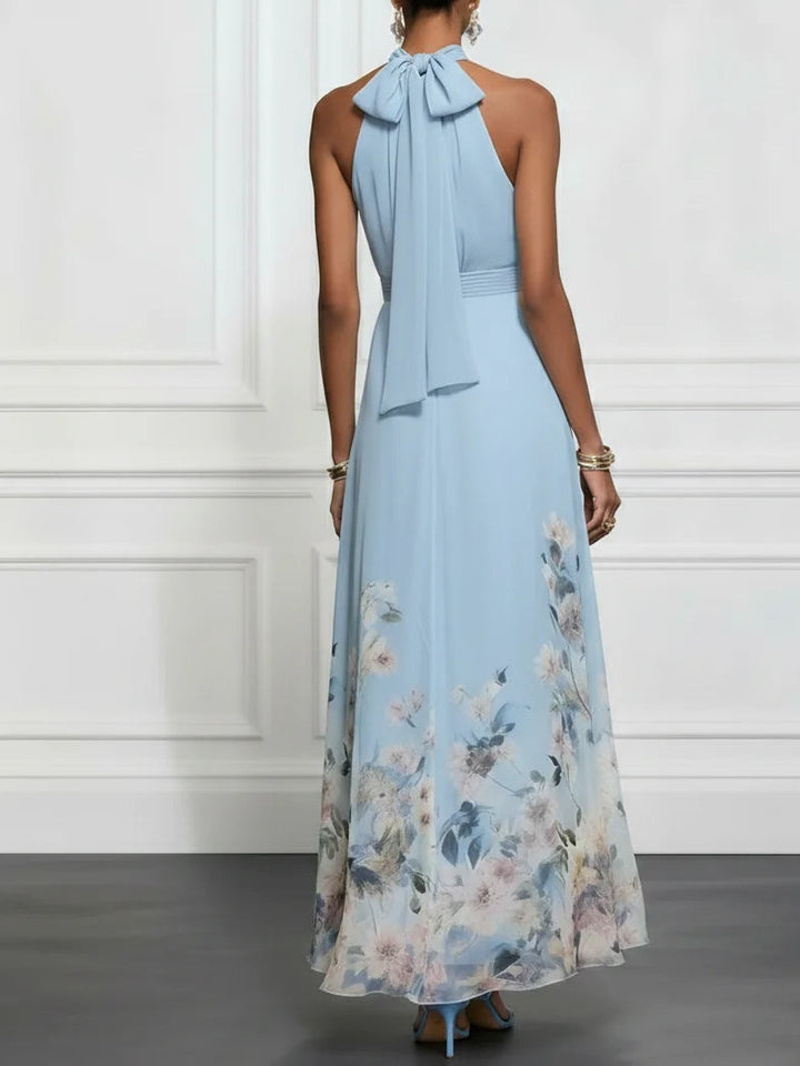 Kezia Halterneck Maxi Dress — Romantic Floral A-Line