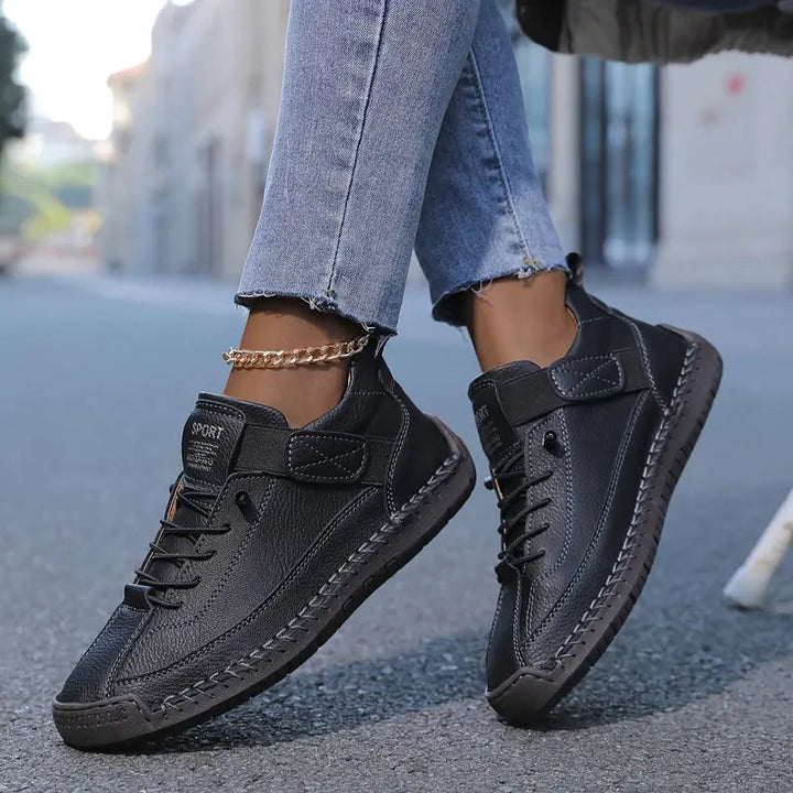 The Mia Orthopedic Sneaker by Mila and June — lightweight leather with orthopedic cushioning