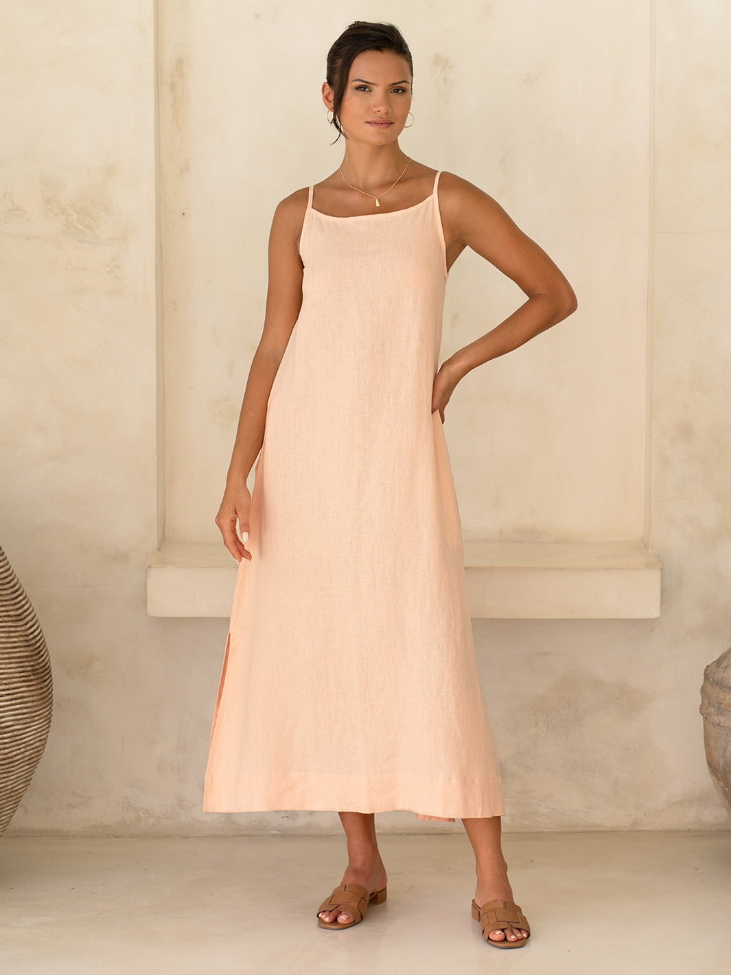The Peony French Linen Midi — Effortless Summer Silhouette