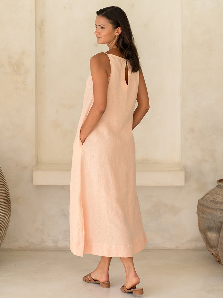 The Peony French Linen Midi — Effortless Summer Silhouette