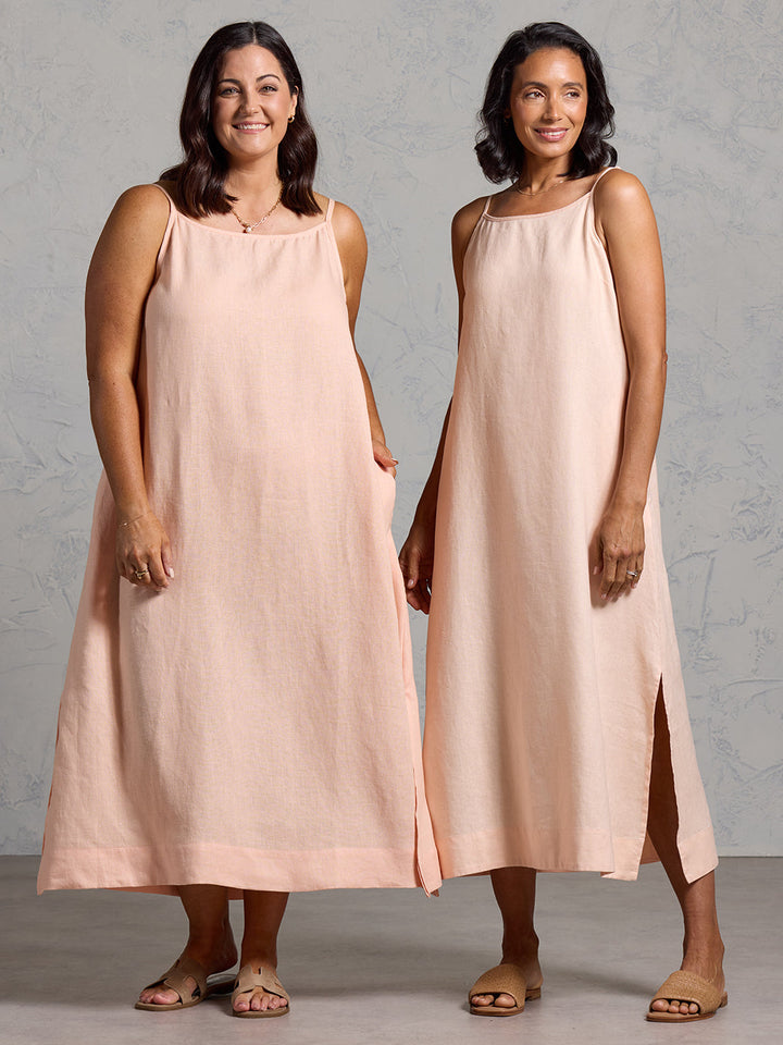 The Peony French Linen Midi — Effortless Summer Silhouette