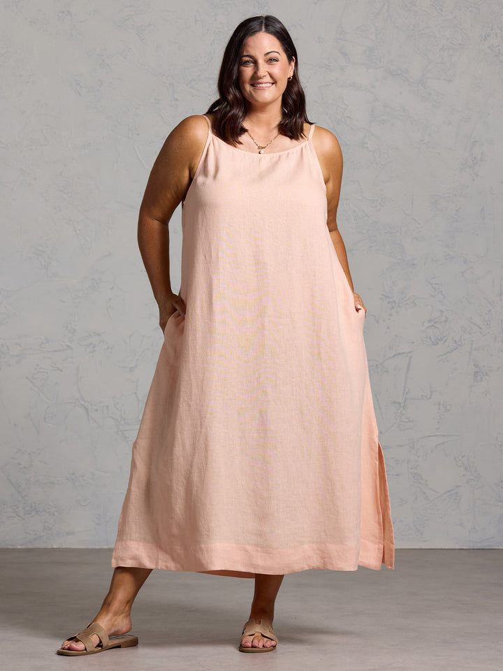 The Peony French Linen Midi — Effortless Summer Silhouette