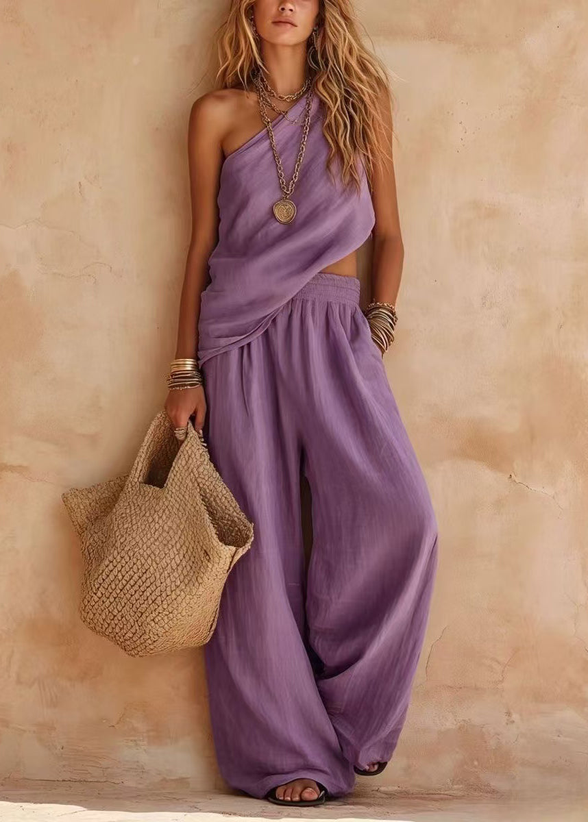 The Delphine Set — Asymmetric Cotton-Linen Two-Piece
