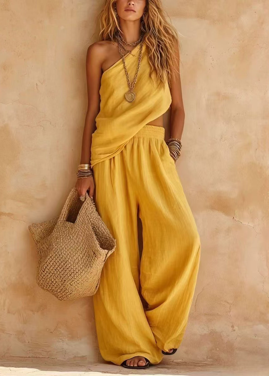 The Delphine Set — Asymmetric Cotton-Linen Two-Piece