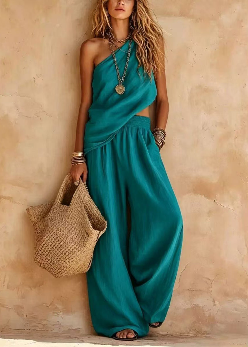 The Delphine Set — Asymmetric Cotton-Linen Two-Piece