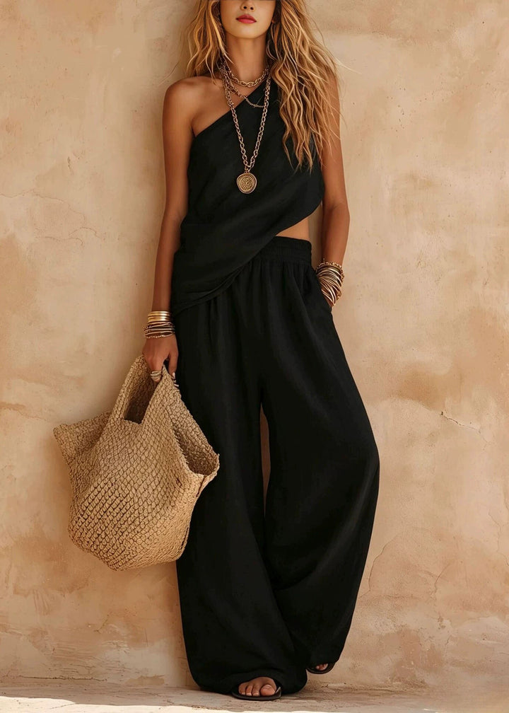 The Delphine Set — Asymmetric Cotton-Linen Two-Piece