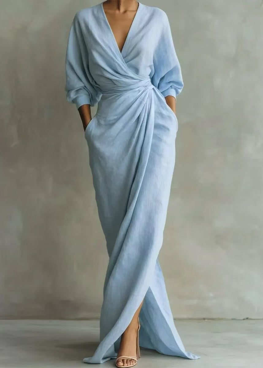 The Marina Vintage Cotton Dress — Long-Sleeve Vacation Silhouette