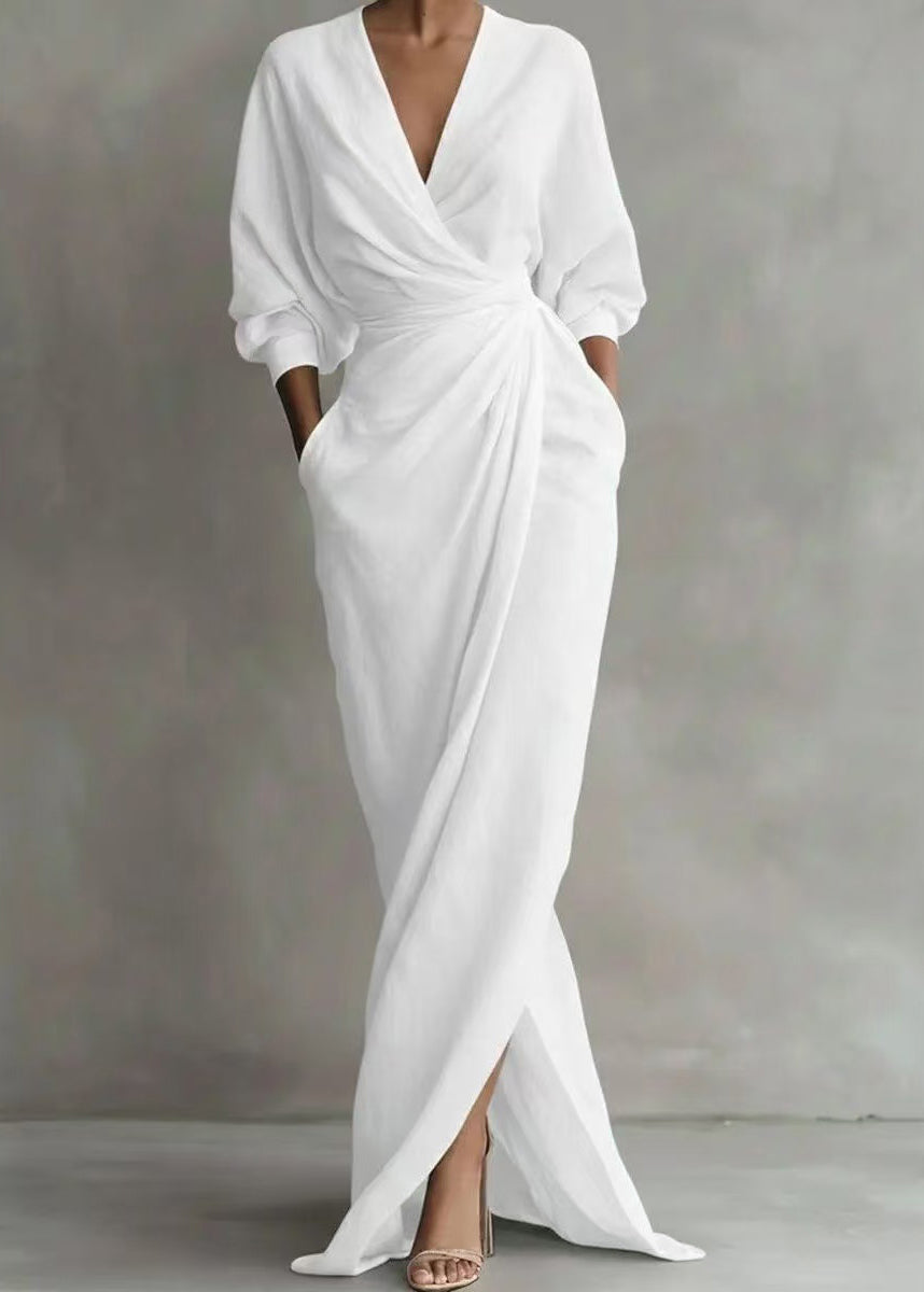 The Marina Vintage Cotton Dress — Long-Sleeve Vacation Silhouette