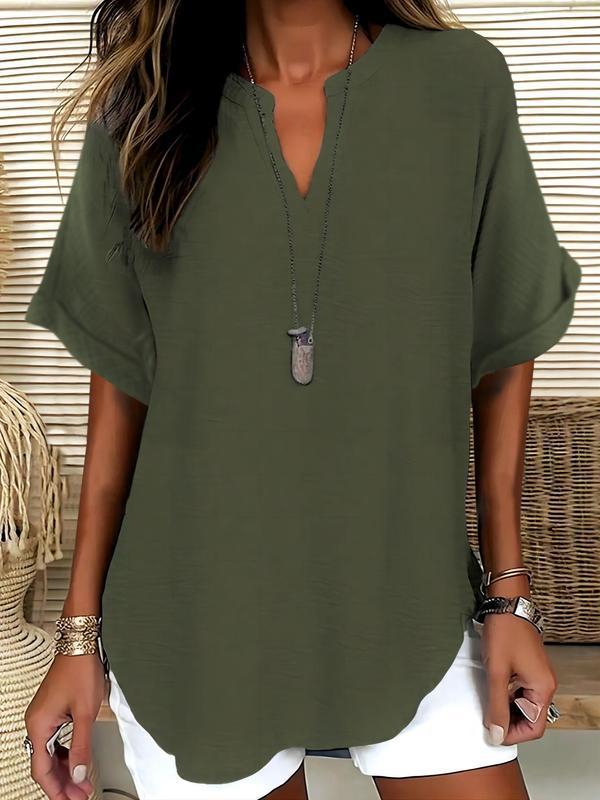 The Xalina Notched-Neck Blouse