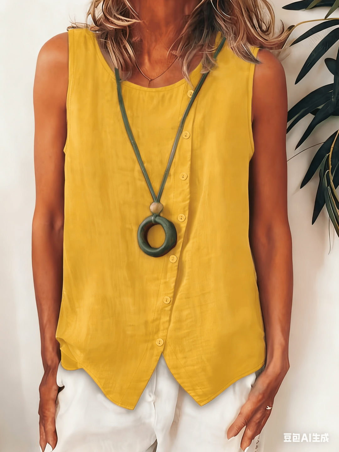 The Sleeveless Button-Up