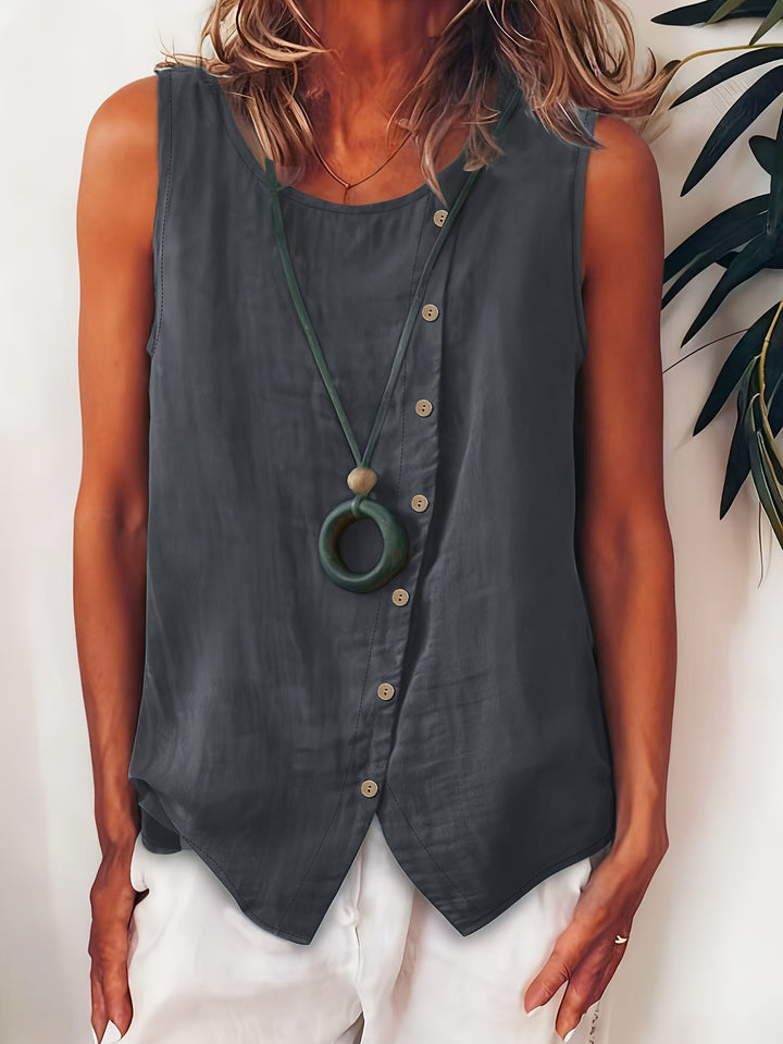 The Sleeveless Button-Up