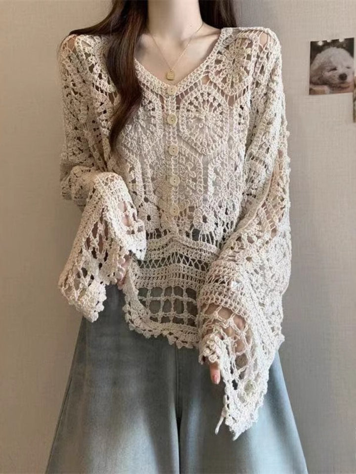The V-Neck Hollow Cardigan