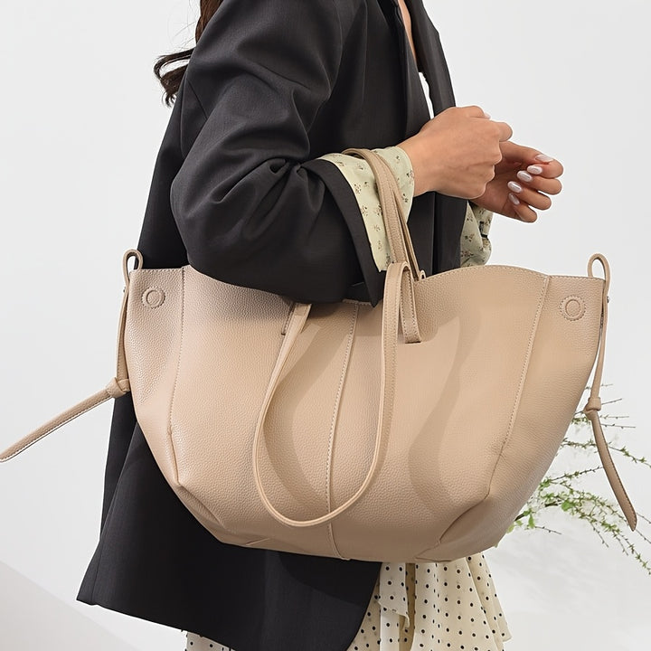 The Mira Soft Tote — Lightweight Faux-Leather Shoulder Bag