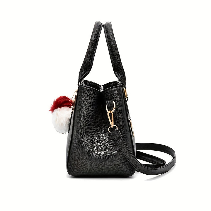 Pom-Pom Double-Layer Shoulder Bag