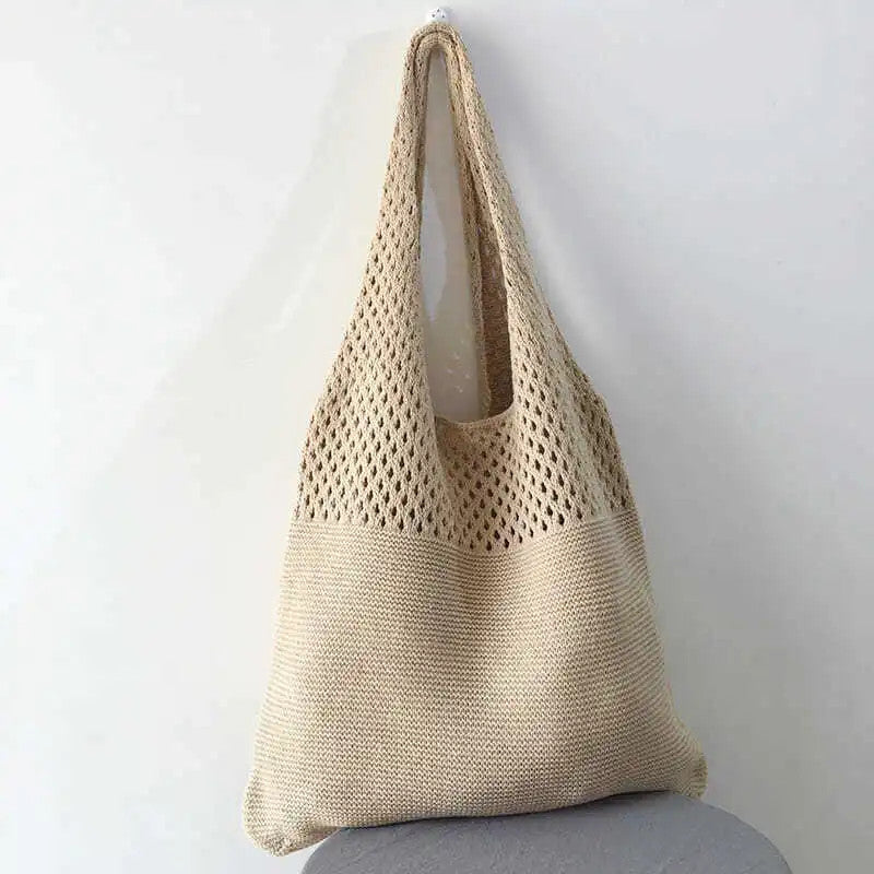 The Margaux Crochet Tote — Woven Shoulder Bag