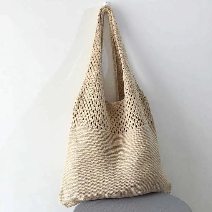 The Margaux Crochet Tote — Woven Shoulder Bag