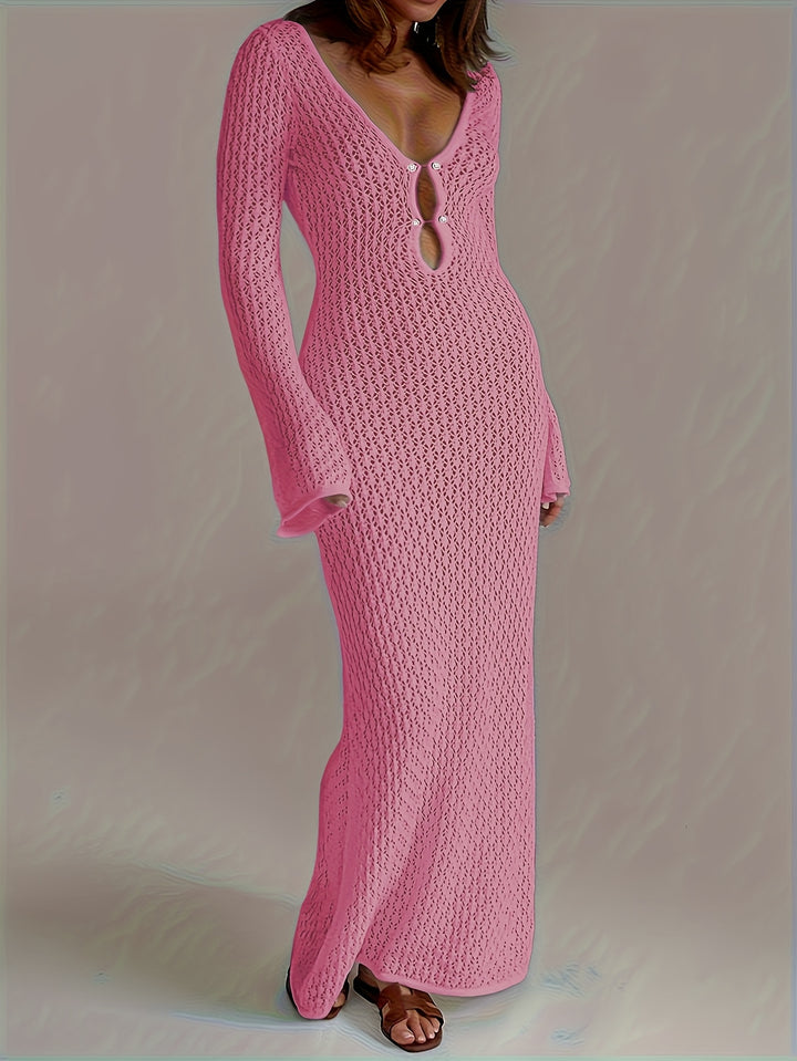 Riviera Crochet Beach Cover-Up — Long Maxi Dress