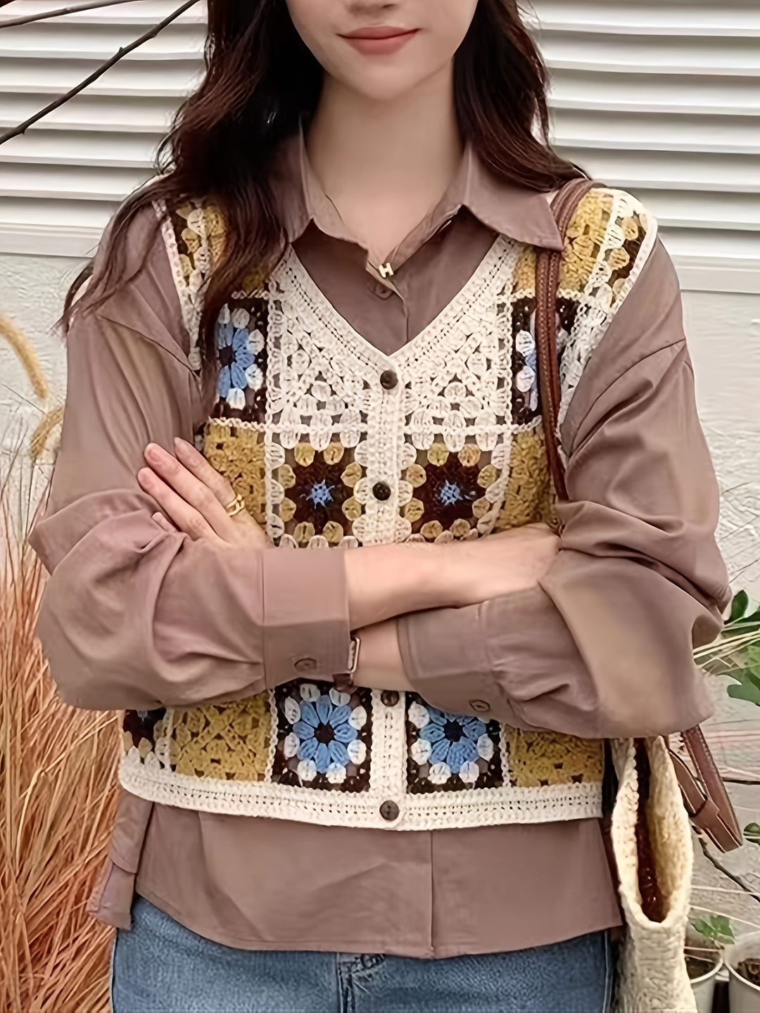 The Embroidered V-Neck Folk Vest