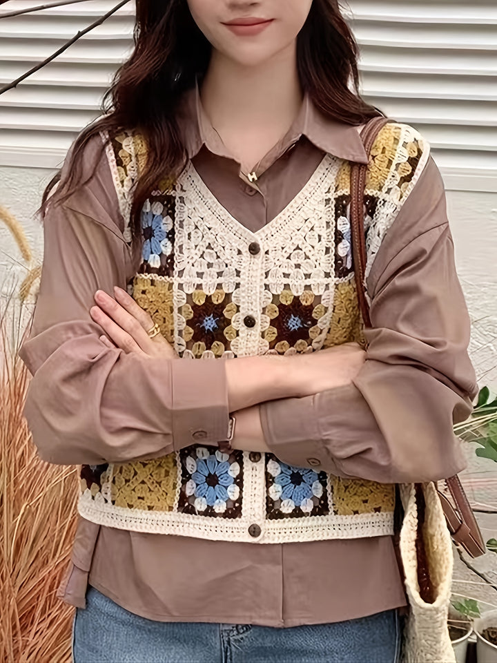 The Embroidered V-Neck Folk Vest