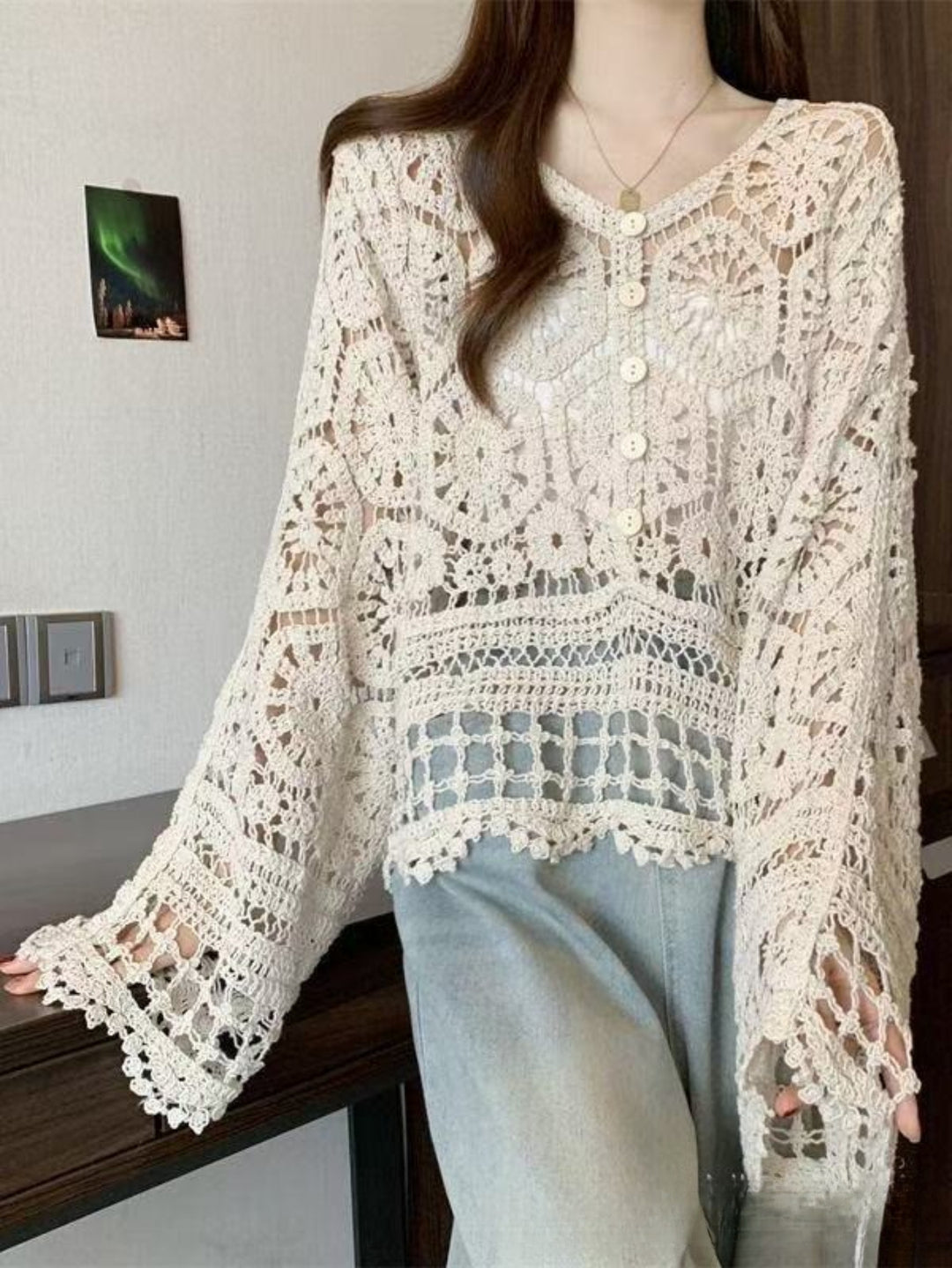 The V-Neck Hollow Cardigan