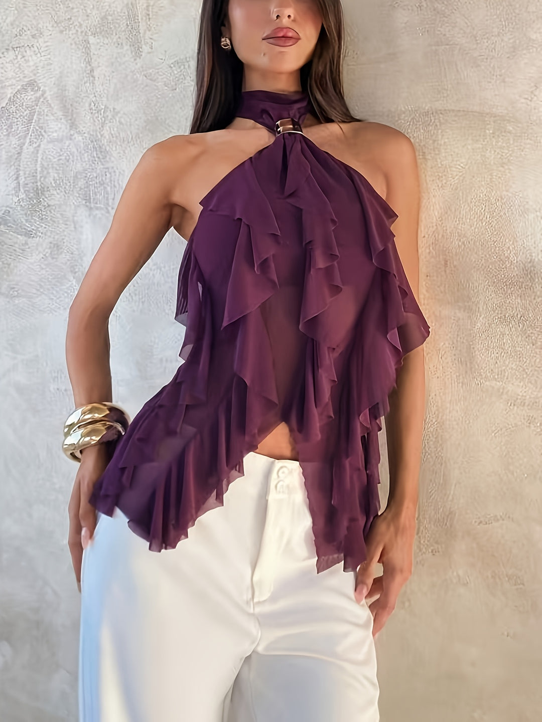 The Ruffle Collar Top