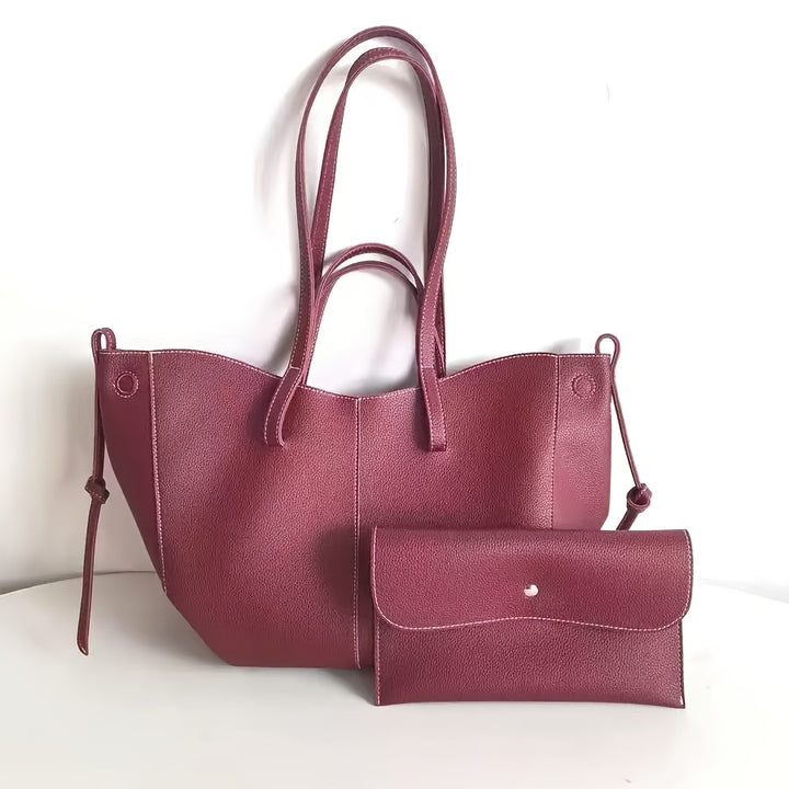 The Mira Soft Tote — Lightweight Faux-Leather Shoulder Bag