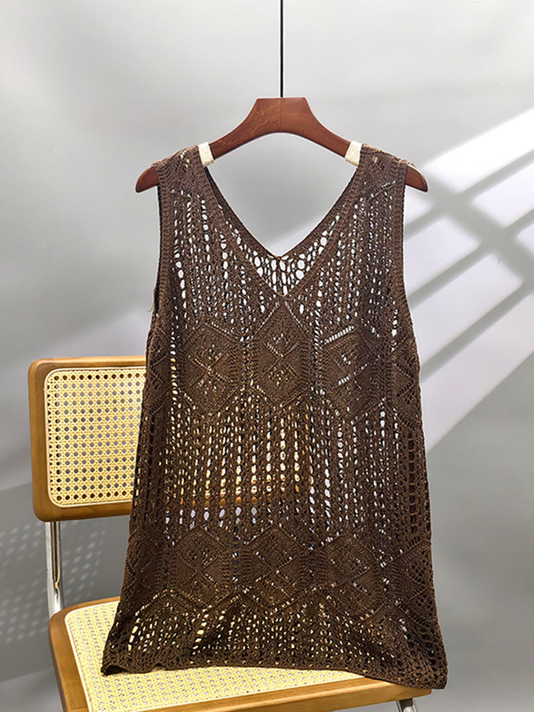 The V-Neck Hollow Side-Slit Vest