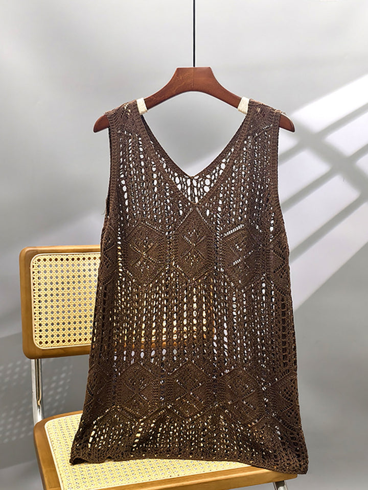The V-Neck Hollow Side-Slit Vest
