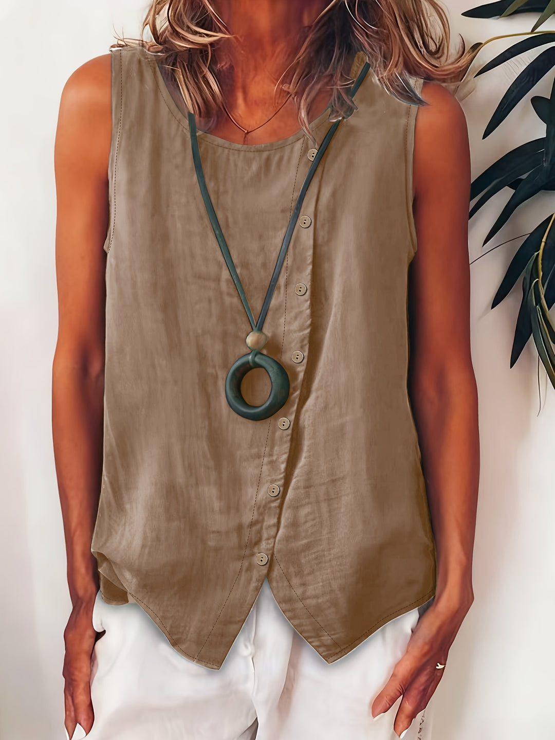 The Sleeveless Button-Up