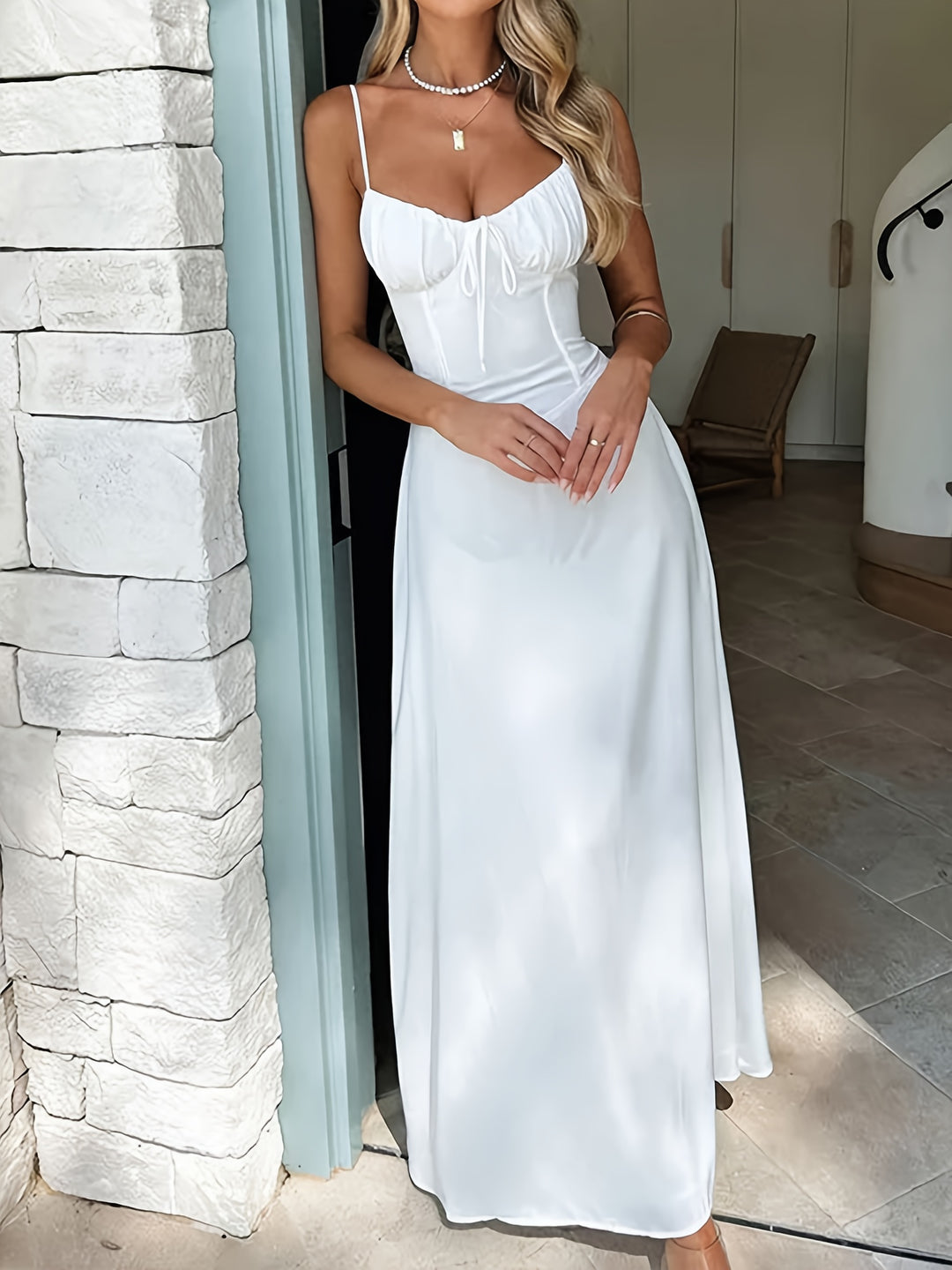 The Lace-Up A-Line Slip Dress