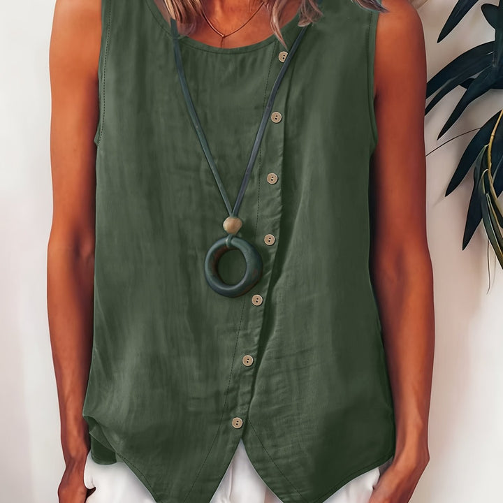 The Sleeveless Button-Up