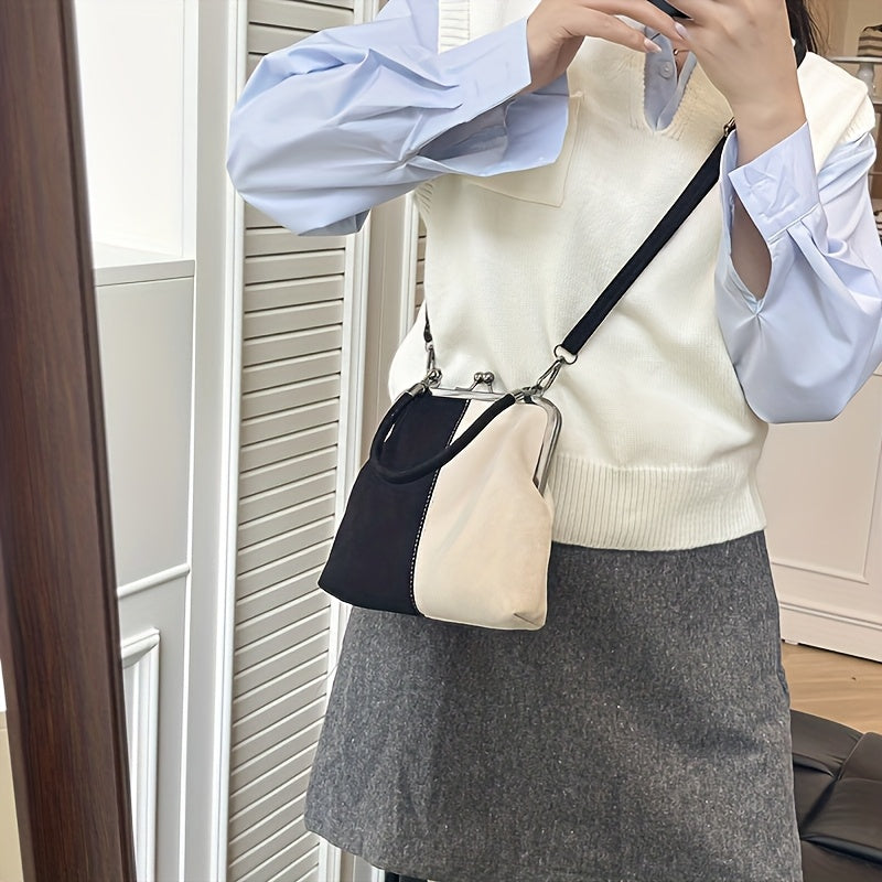 Retro Kiss Lock Crossbody Bag – Vintage & Lightweight