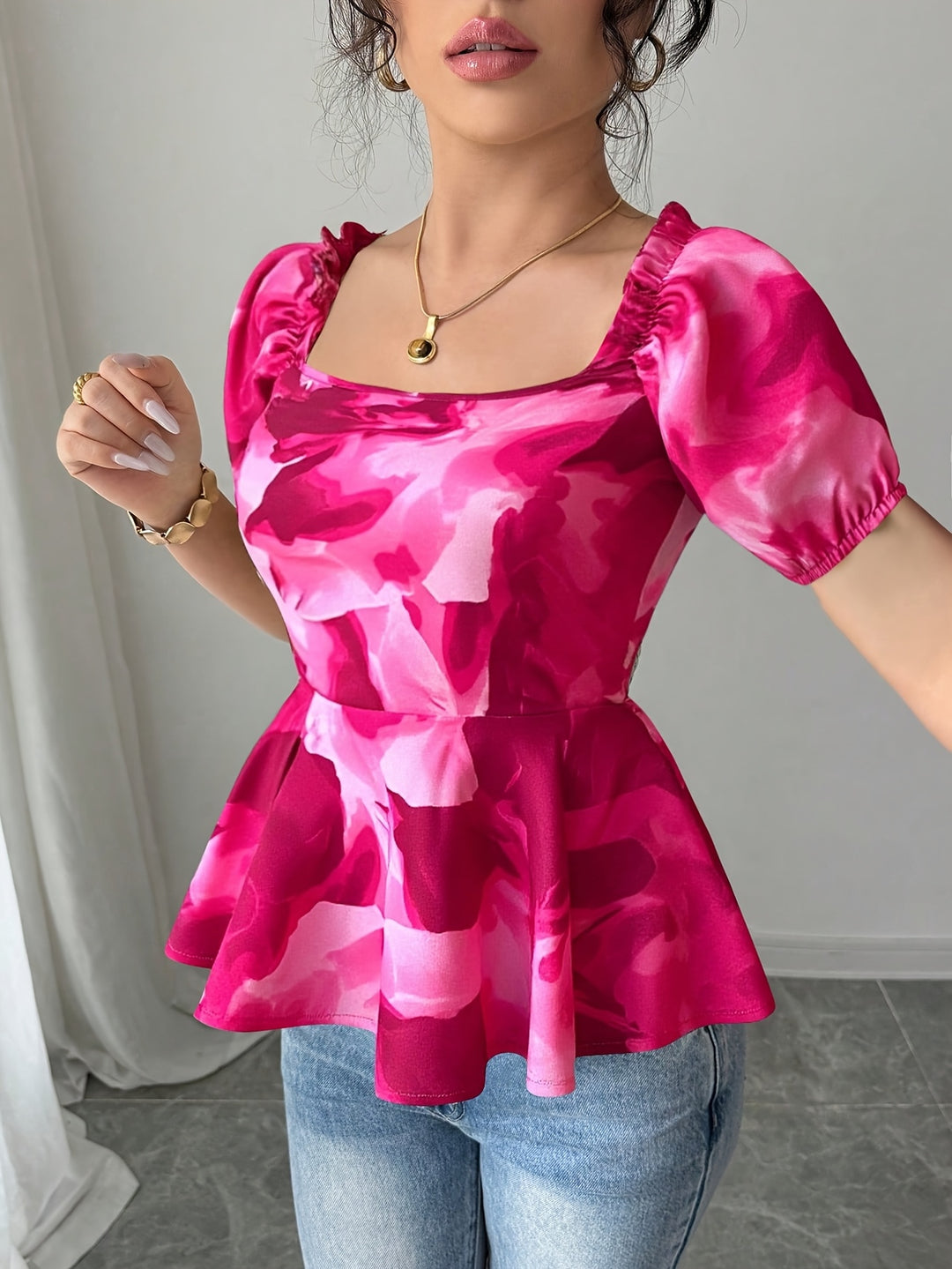 The Floral Square Neck Set