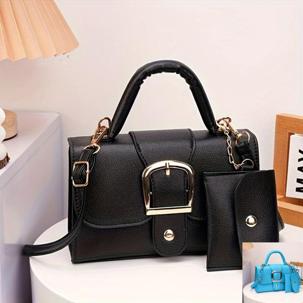 Golden Accent Buckle Bag