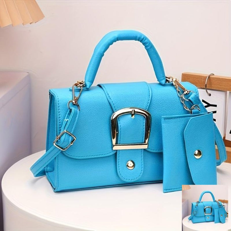 Golden Accent Buckle Bag