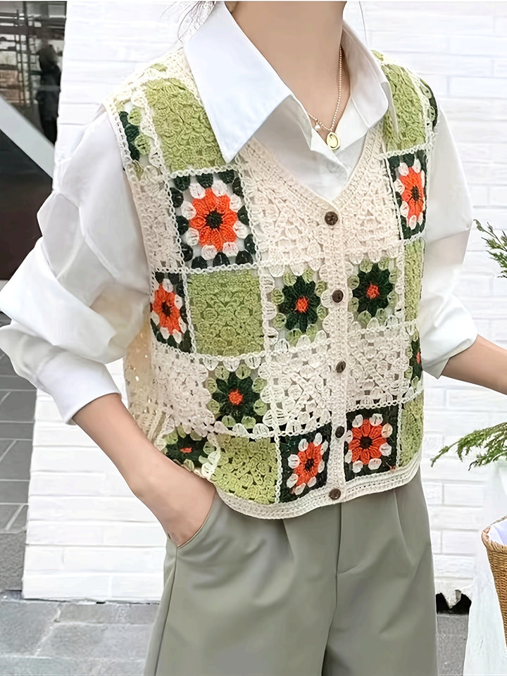 The Embroidered V-Neck Folk Vest