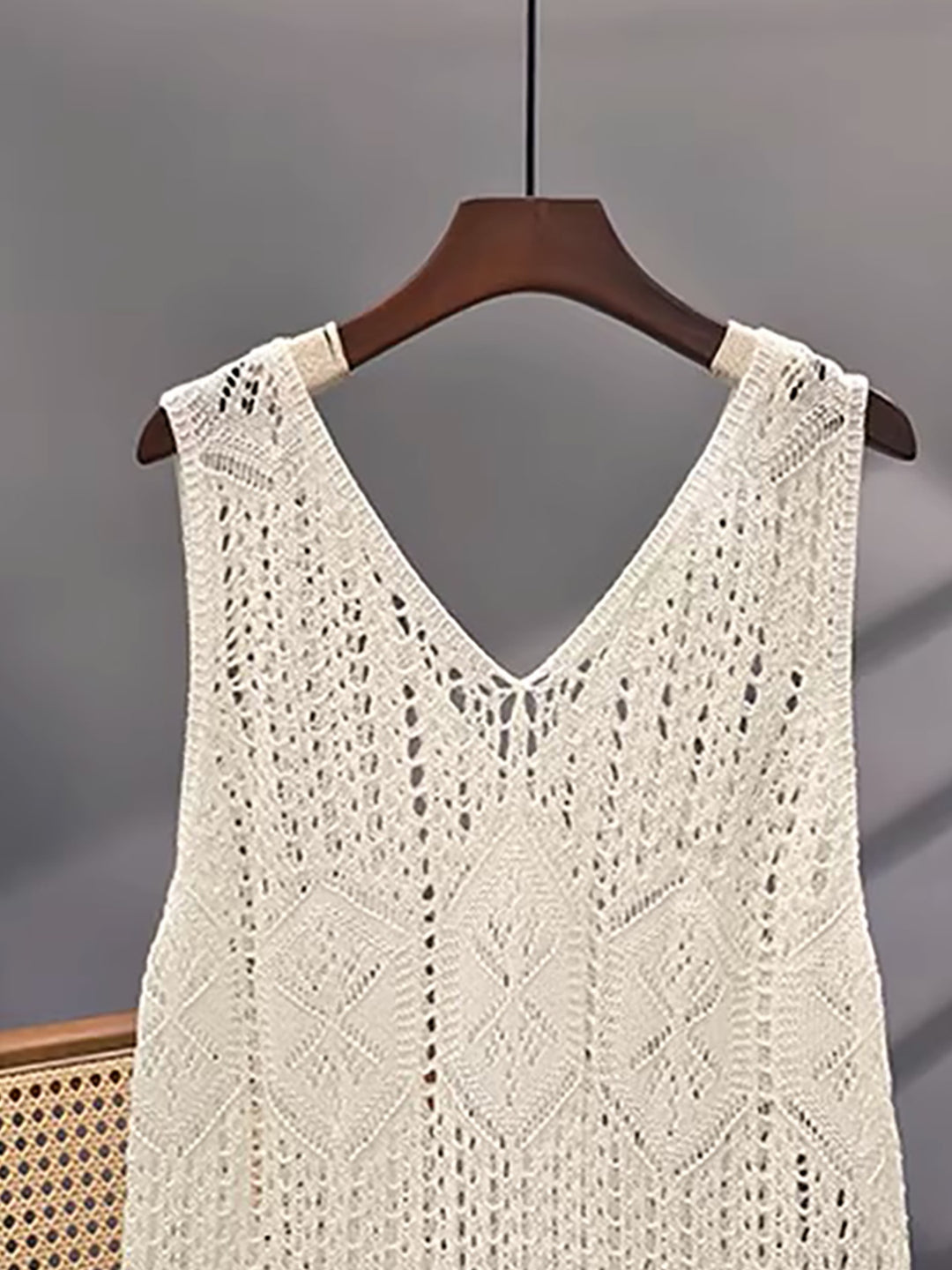 The V-Neck Hollow Side-Slit Vest