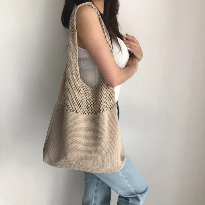 The Margaux Crochet Tote — Woven Shoulder Bag