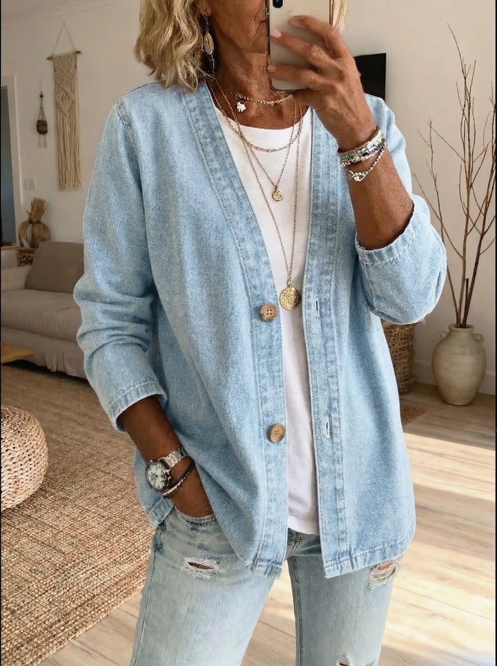 The Dariah Denim Button Coat