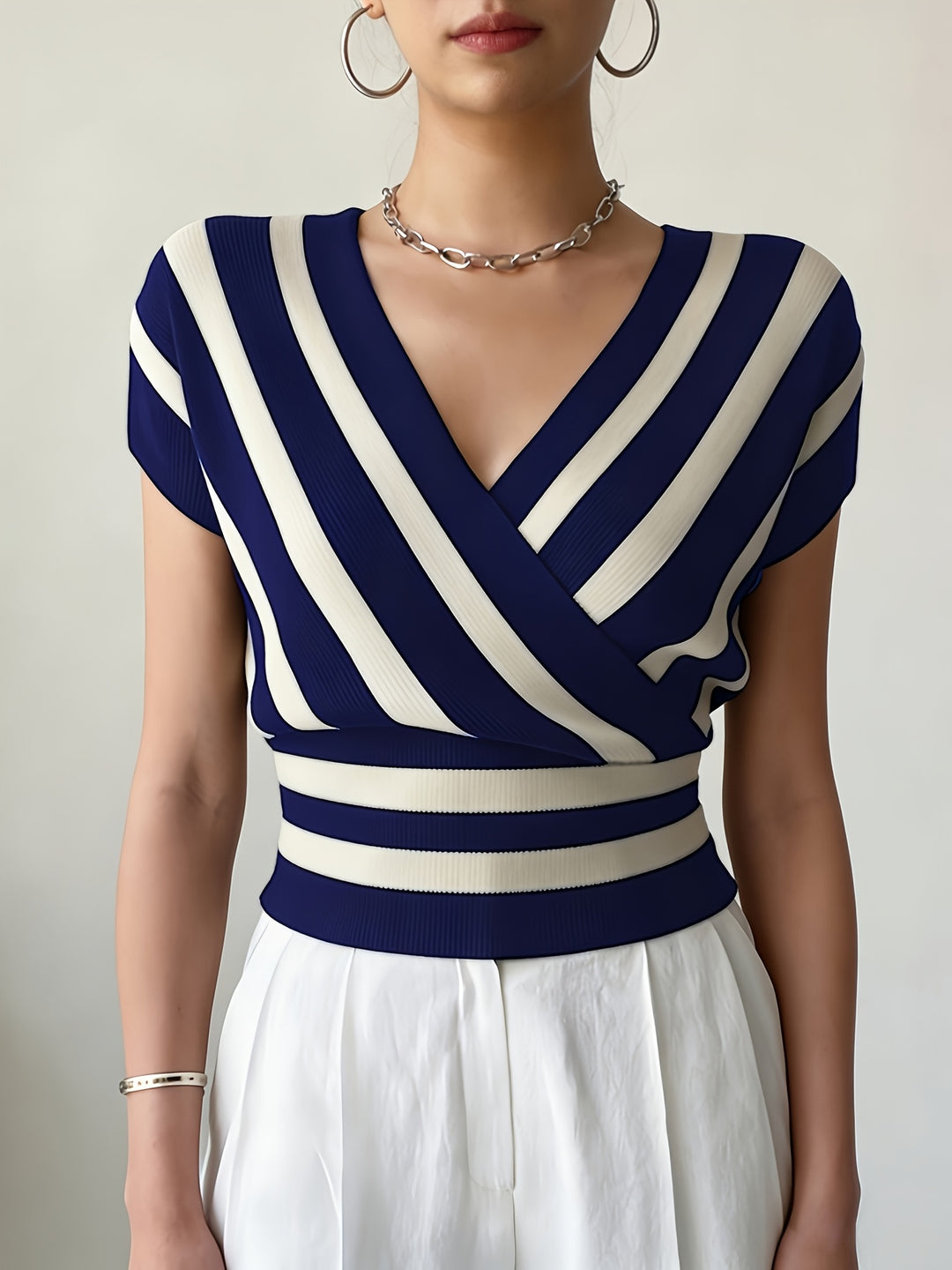 The Striped Short Sleeve Knit