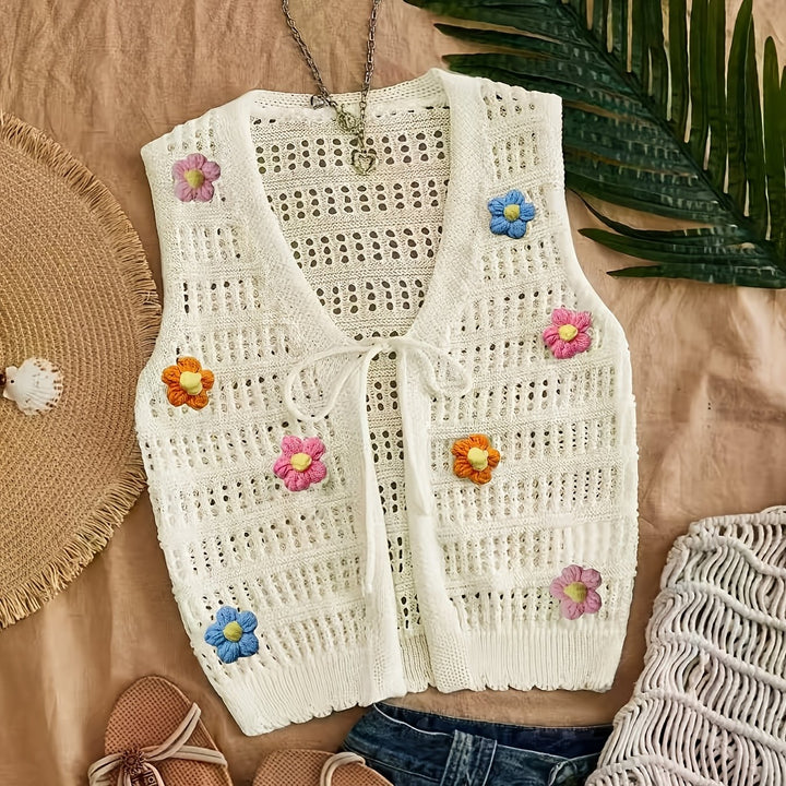 The Floral Open-Knit Cardigan