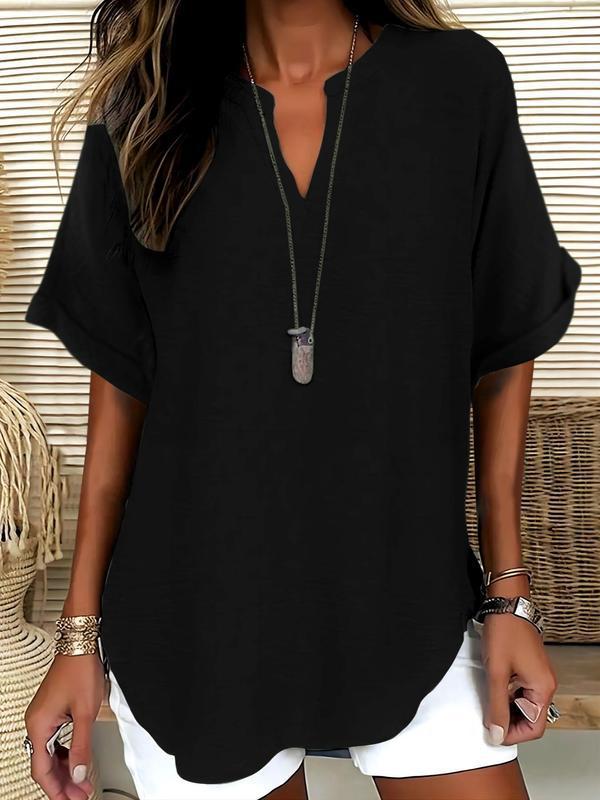 The Xalina Notched-Neck Blouse