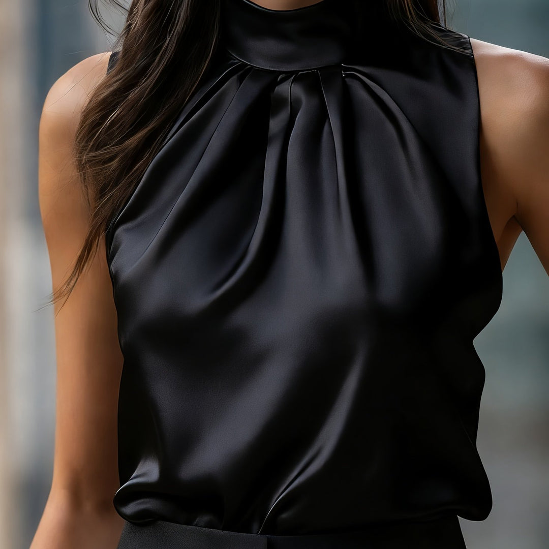 The Satin Pleated Top